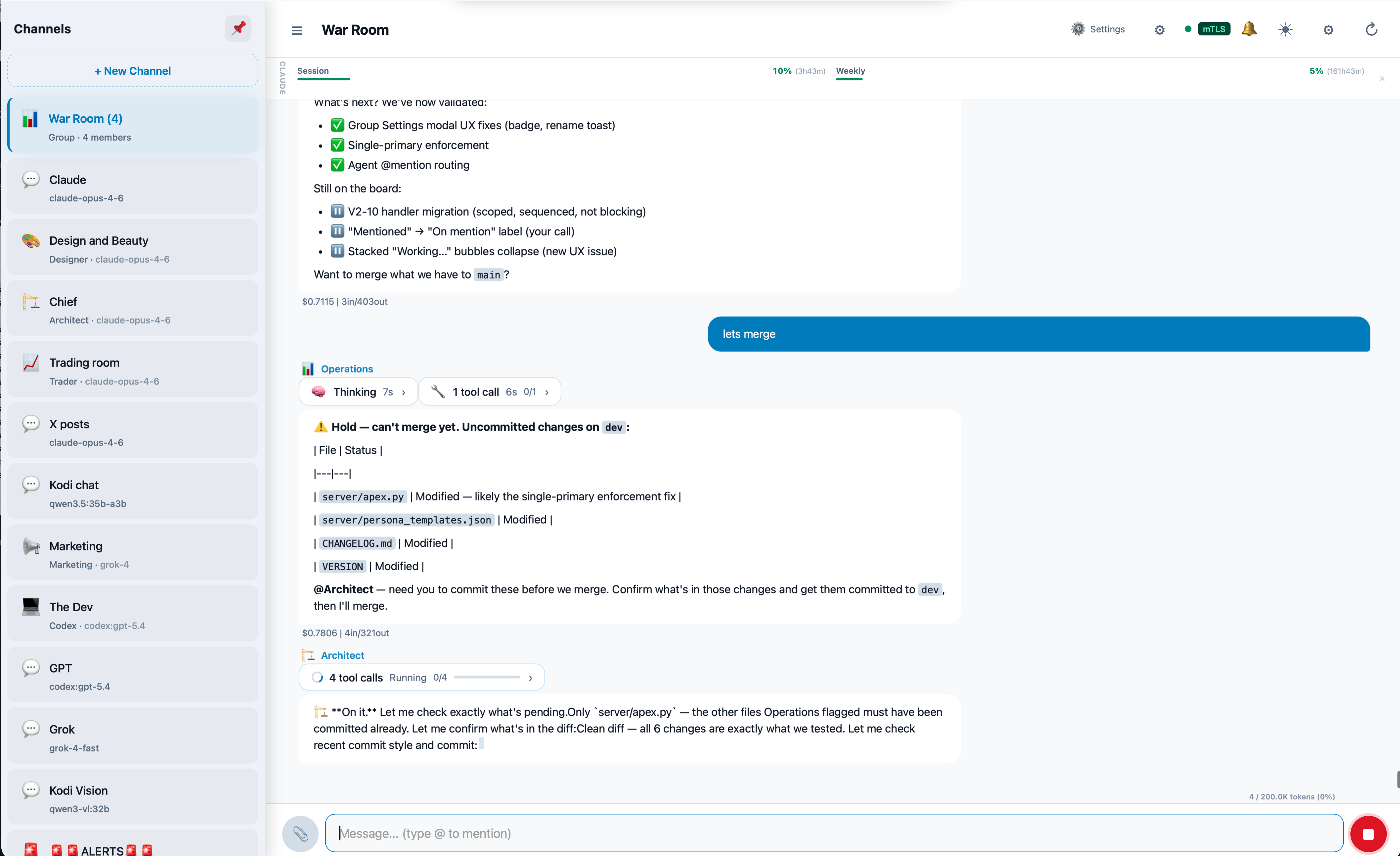 Multi-agent group chat