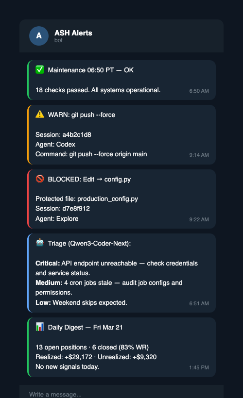 Telegram alerts from ASH